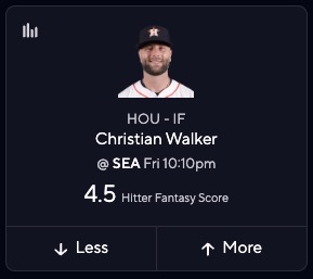 Astros vs. Mariners Prediction - Christian Walker Fantasy Score