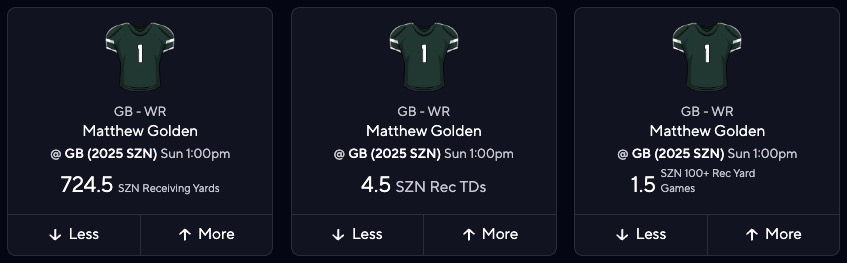 Matthew Golden fantasy football projections