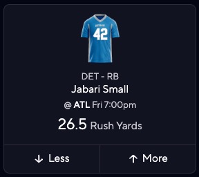 NFL Preseason Week 1 Picks for NFL DFS - Jabari Small