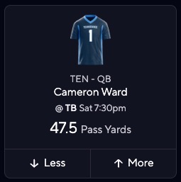 Titans QB Cam Ward - NFL DFS Preseason Picks
