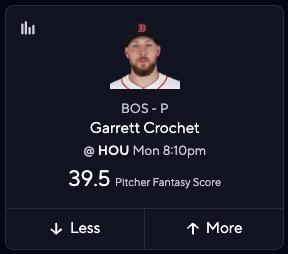MLB DFS Picks for PrizePicks - Garrett Crochet