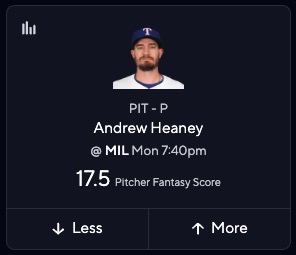 MLB DFS Picks for PrizePicks - Andrew Heaney