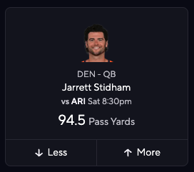 Jarrett Stidham PrizePicks NFL Pick