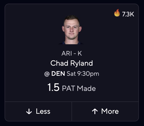 Chad Ryland PrizePicks NFL Pick