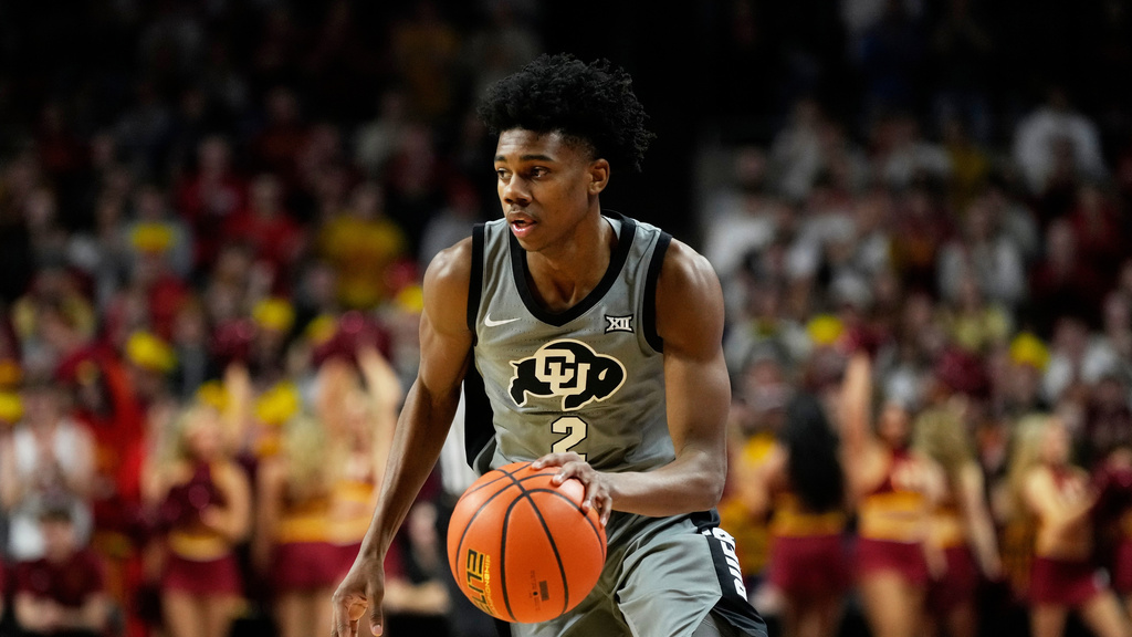 Colorado G Isaiah Johnson drives up court vs. Iowa State.