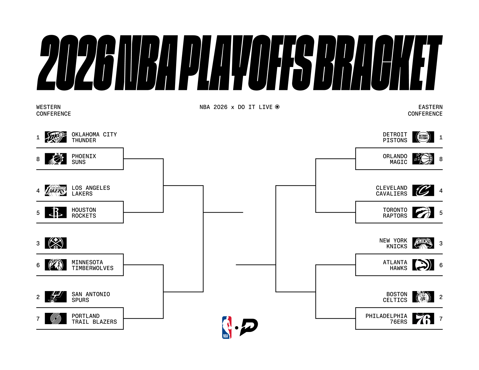 2026 NBA Playoffs Bracket Printable PDF | Official Partner