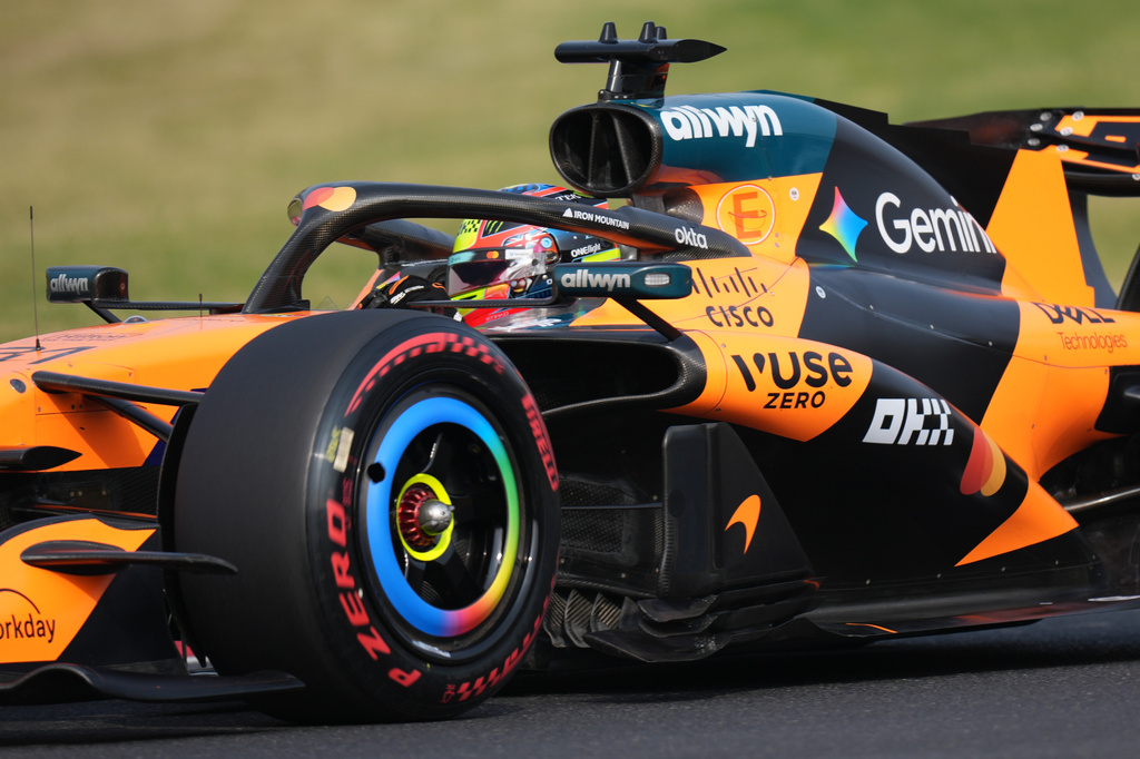 McLaren driver Oscar Piastri of Australia steers his car during the qualifying session of the Japanese Formula One Grand Prix