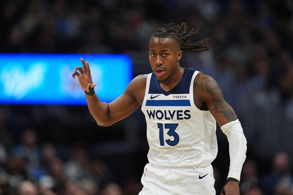 Minnesota Timberwolves G Ayo Dosunmu during an NBA Playoff game against the Denver Nuggets.