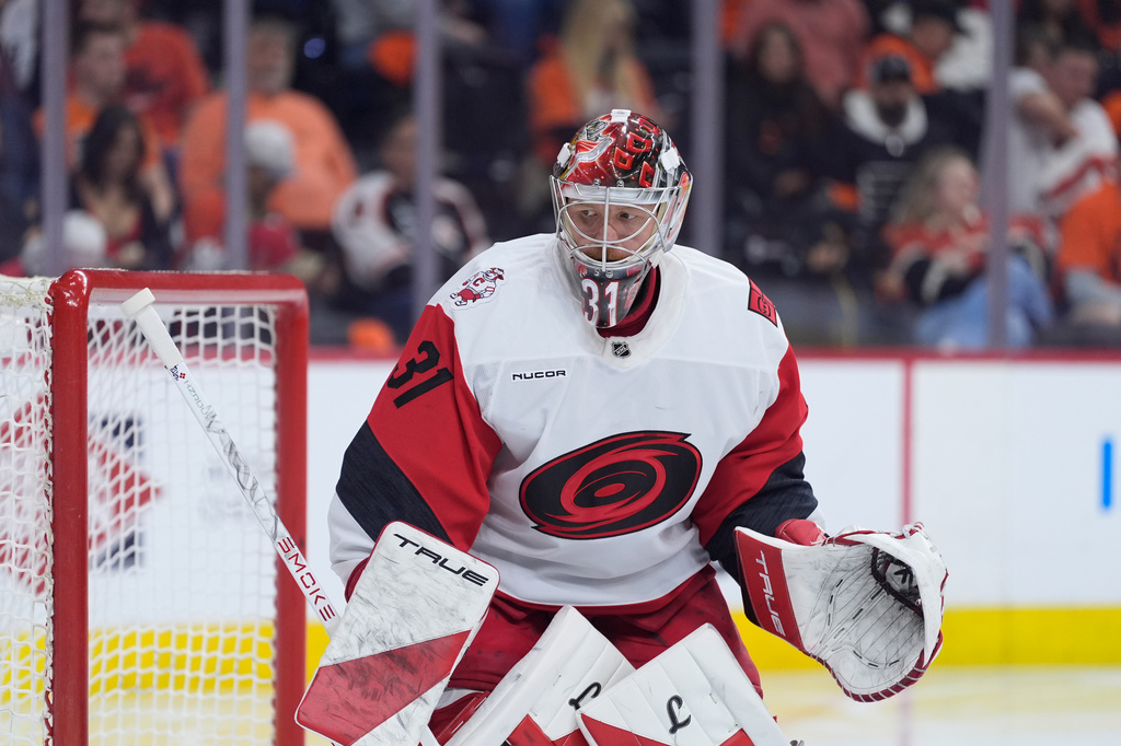 Hurricanes G Frederik Andersen during Game 3 vs. the Flyers.