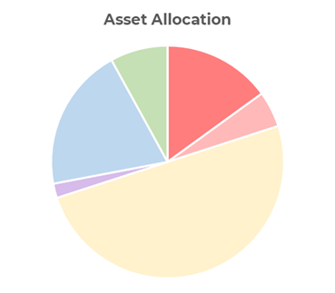 Pie chart of asset allocation