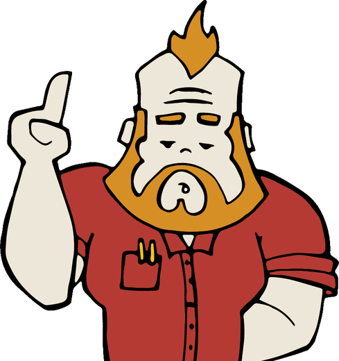 Rui, personagem da NEO, com o dedo em riste