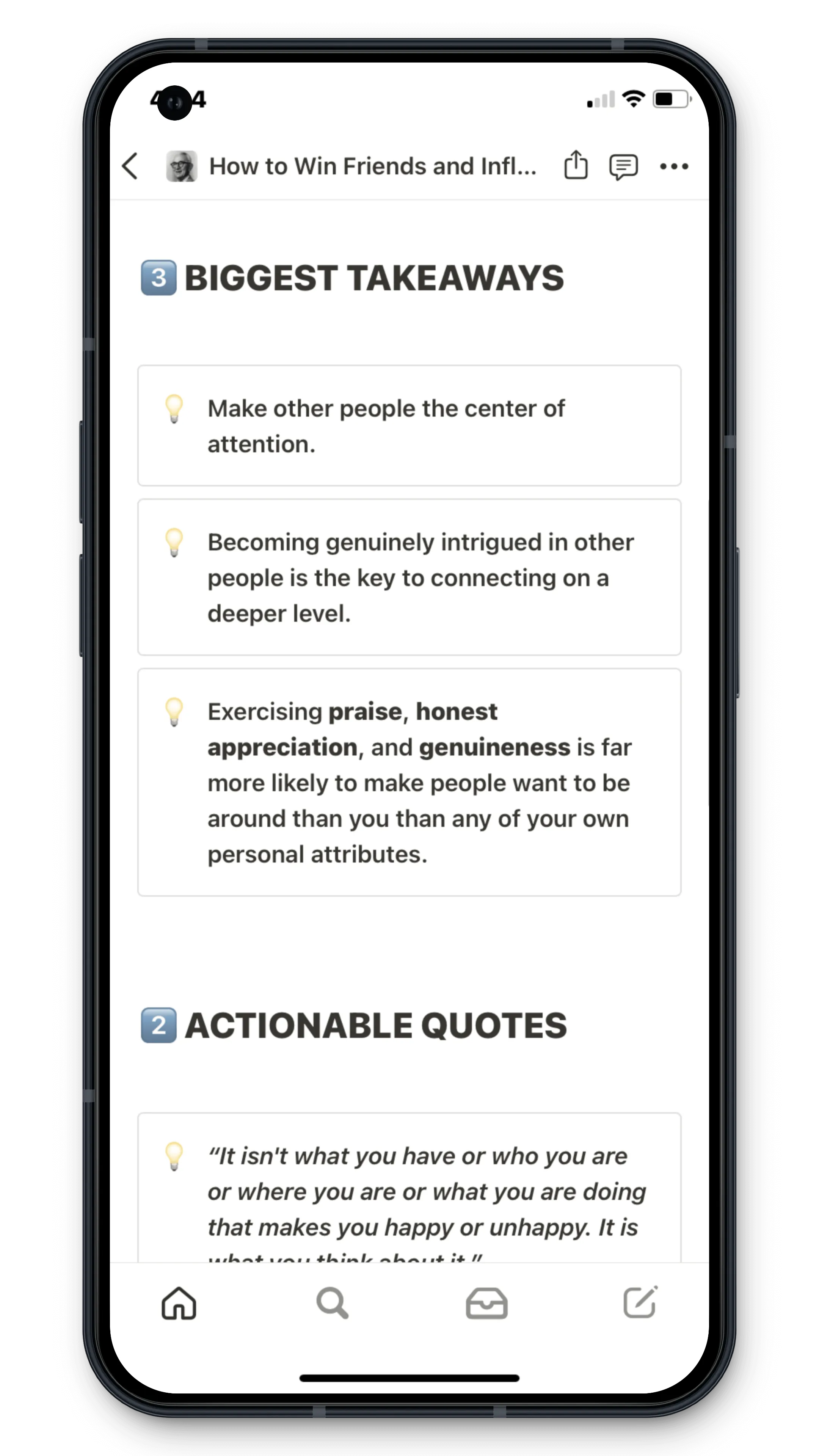 phone mockup of each book summary