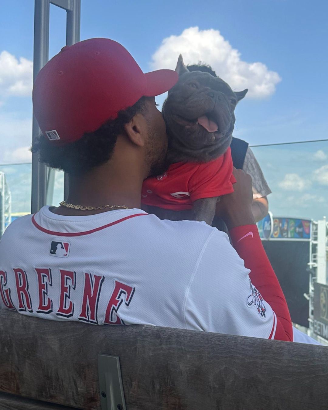 Red’s player, Hunter Greene and his dog, Ross, from shoot day in the TriHealth Family Fun Zone
