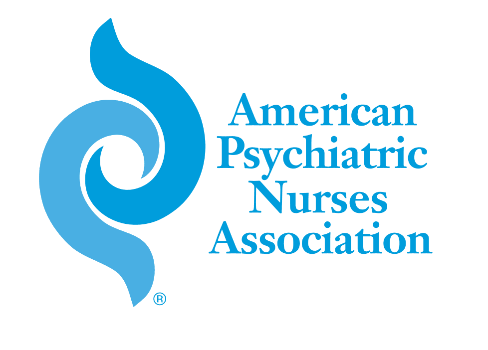 American Psychiatric Nurses Association (APNA) logo in blue with abstract swirl symbol, representing psychiatric nursing education, advocacy, and professional support.