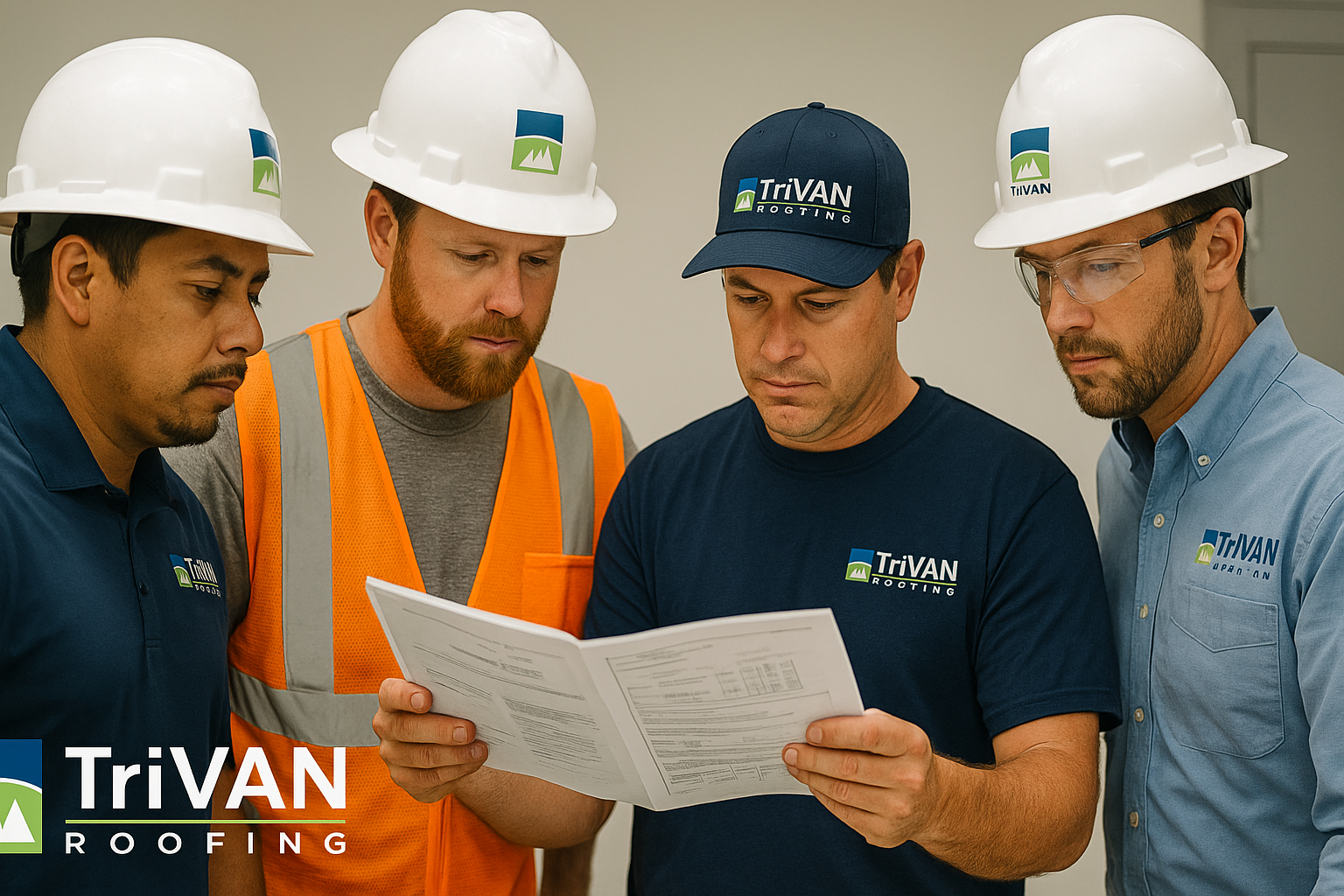 TriVAN Roofing team participating in manufacturer certification training.