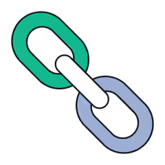 Three interconnected chain links.