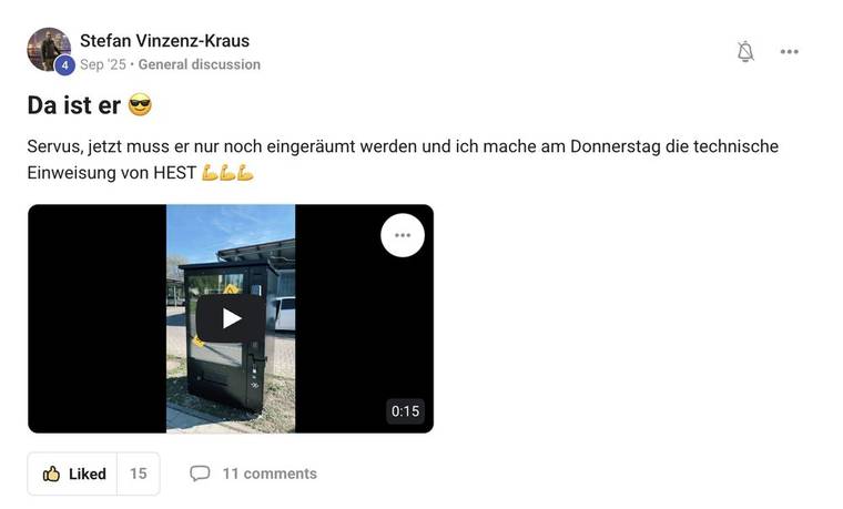 Stefan Vinzenz-Kraus: Automaten-Anlieferung