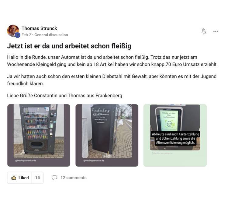 Thomas Strunck: Automat arbeitet fleißig