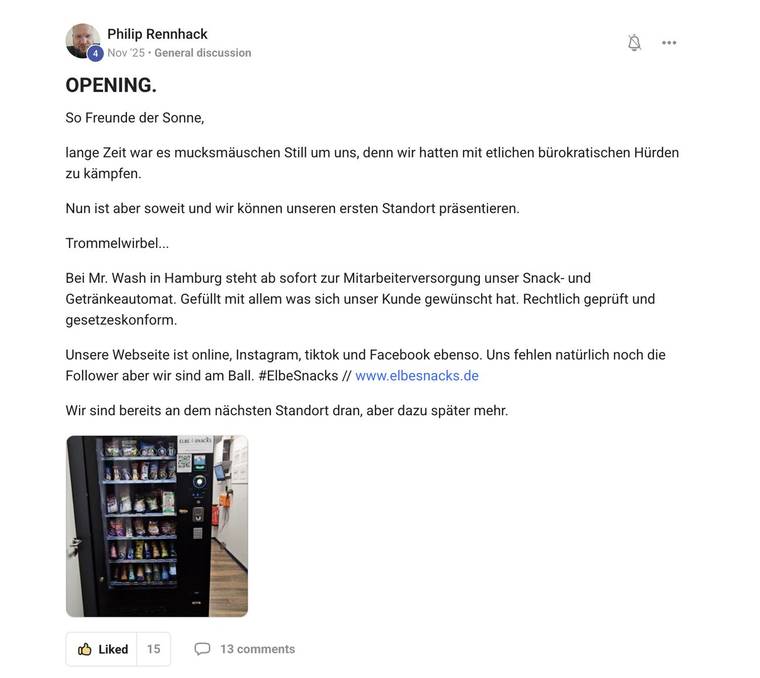 ElbeSnacks: Opening bei Mr. Wash Hamburg