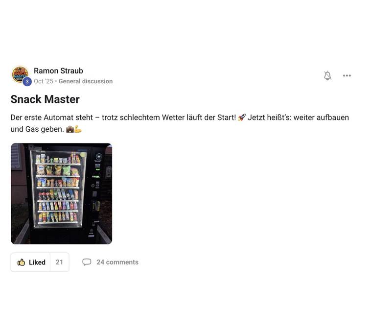 Ramon Straubs erster Snackautomat