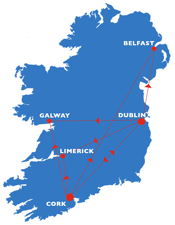 Delivery map of Ireland