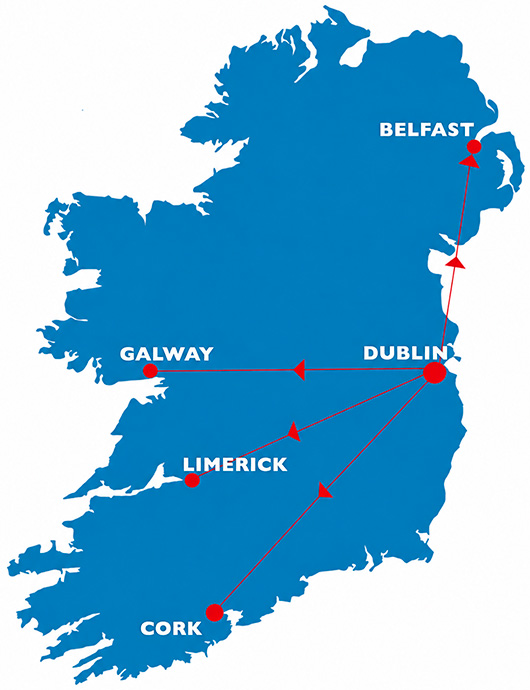 Delivery map of Ireland
