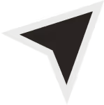 Black and dark gray navigation cursor arrow pointing top right.