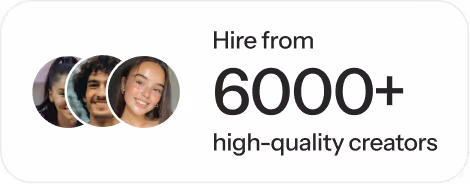 Hire from over 1500 UGC content creators