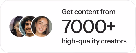 Hire from over 1500 UGC content creators