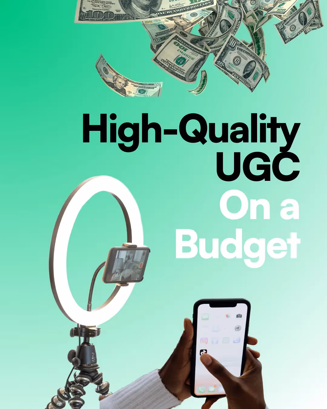 Create Stunning UGC on a Budget with just your smartphone and DIY hacks. Discover how to leverage natural lighting, free editing tools and many more to embrace creativity and stand out without breaking the bank! 📱