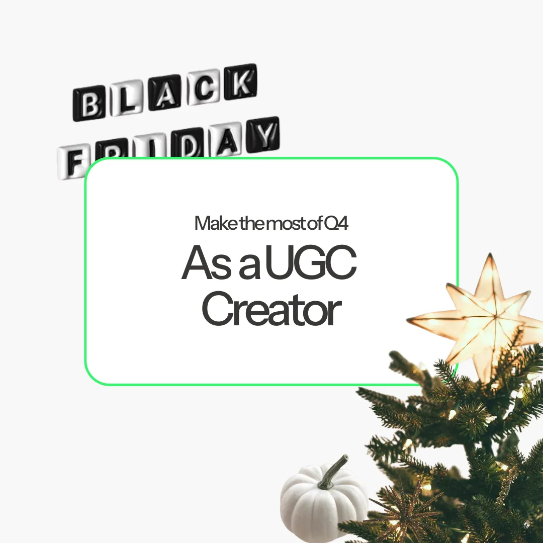 Q4 is the busiest (and most profitable) season for creators — but also the most competitive. Here’s how to refresh your portfolio, pitch smarter, and deliver ad-ready content that brands can’t resist.