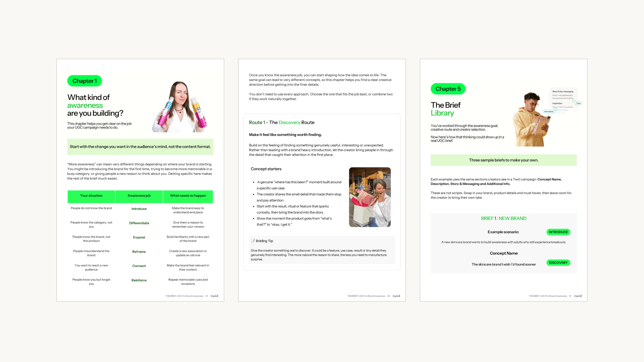 A free guide to writing better UGC briefs for brand awareness campaigns. Learn how to define your campaign objective, choose a creative direction, brief UGC creators effectively and write creator briefs that leave room for creativity while keeping the marketing goal clear.