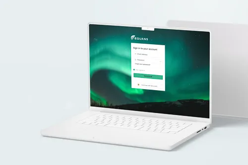Equans login screen, ready for user authentication and access to the platform's services.