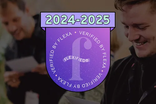Graphic of Flexa Verification badge for 2024-2025.