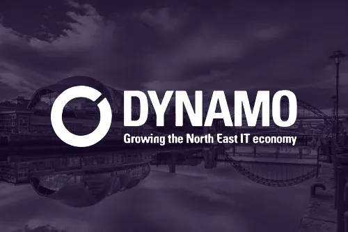 Image of Quayside in Newcastle upon Tyne, overlaid with the Dynamo logo.