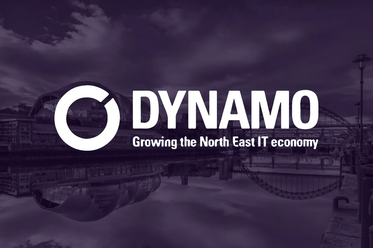 Image of Quayside in Newcastle upon Tyne, overlaid with the Dynamo logo.