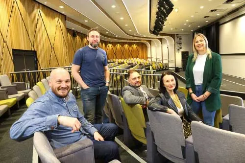 Leighton colleagues pose for a photo at The Catalyst (From L-R; Steve Morland CTO, Dan Pudwell Solutions Architect, Lee Gilmore AWS Practice Lead and Holli Taylor Head of Marketing.