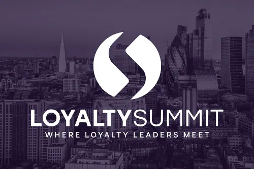 Image of the London skyline with the Loyalty Summit logo overlaid. 