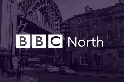 An image of the Tyne bridge in Newcastle, overlaid with the BBC North logo.