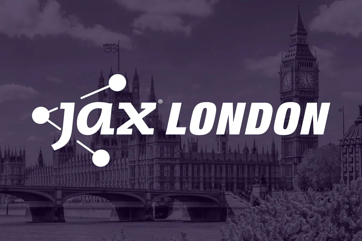 An image of the London skyline overlaid with the Jax London logo.