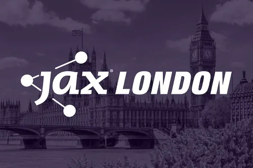 An image of the London skyline overlaid with the Jax London logo.