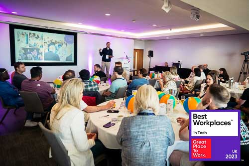 Leighton colleagues celebrate their recognition as one of the UK's best workplaces in tech.