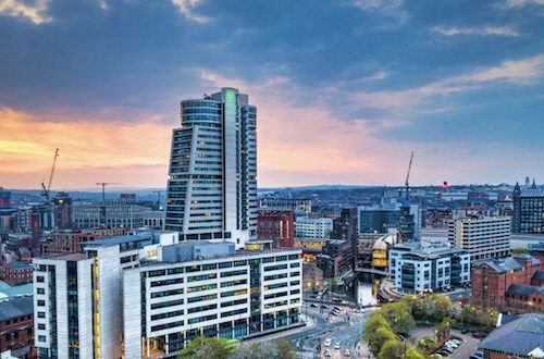 A photograph of the Leeds skyline.