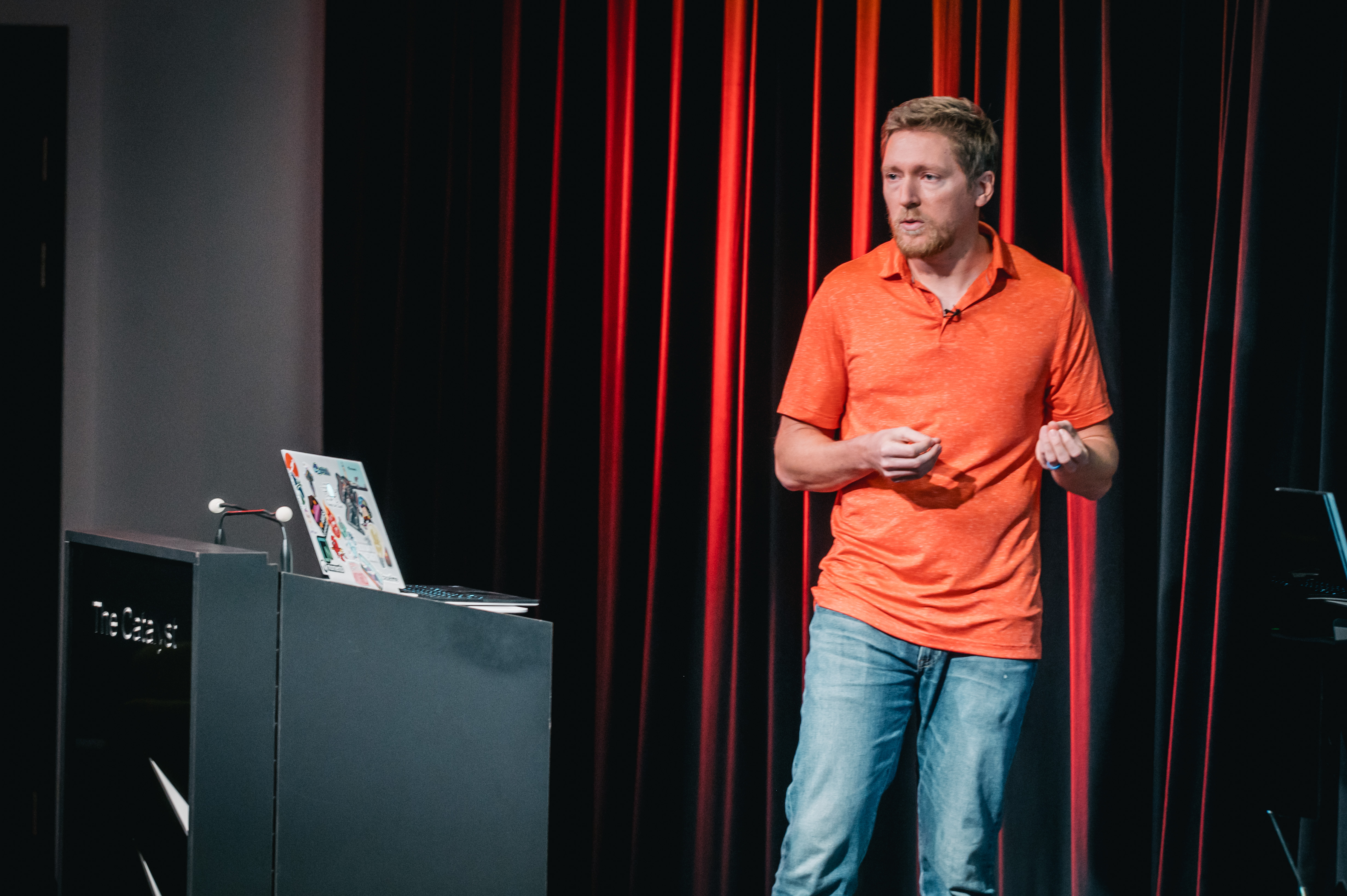 Allen Helton, AWS Hero and Postman Leader, speaking at AWS North Community Conference