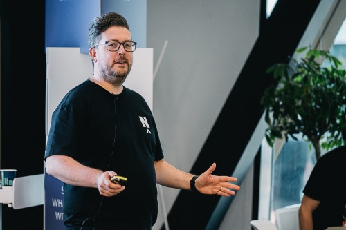 Mark Sailes, delivering a talk at AWS North Community Conference.