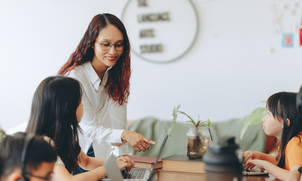 Ms Joanna teaching kids 