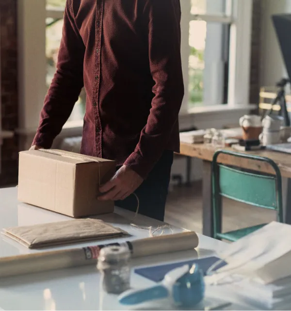 Package on a table
