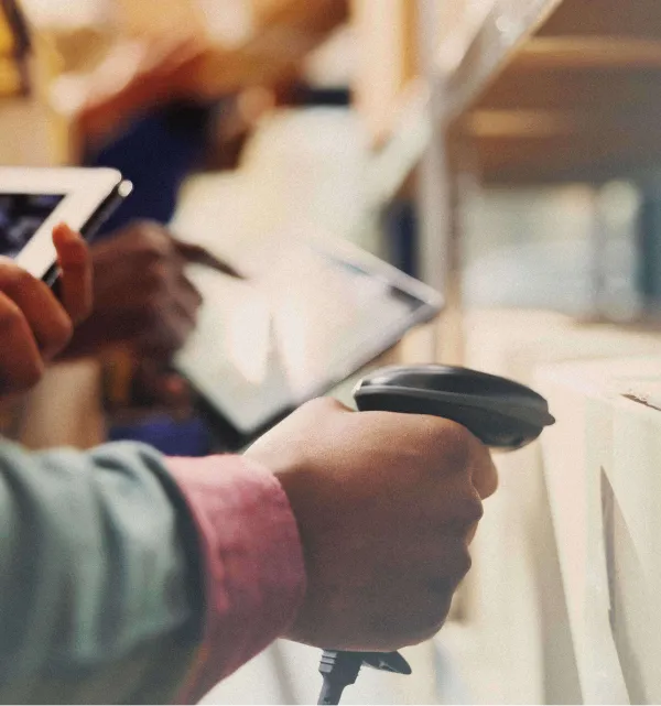 Person scanning item