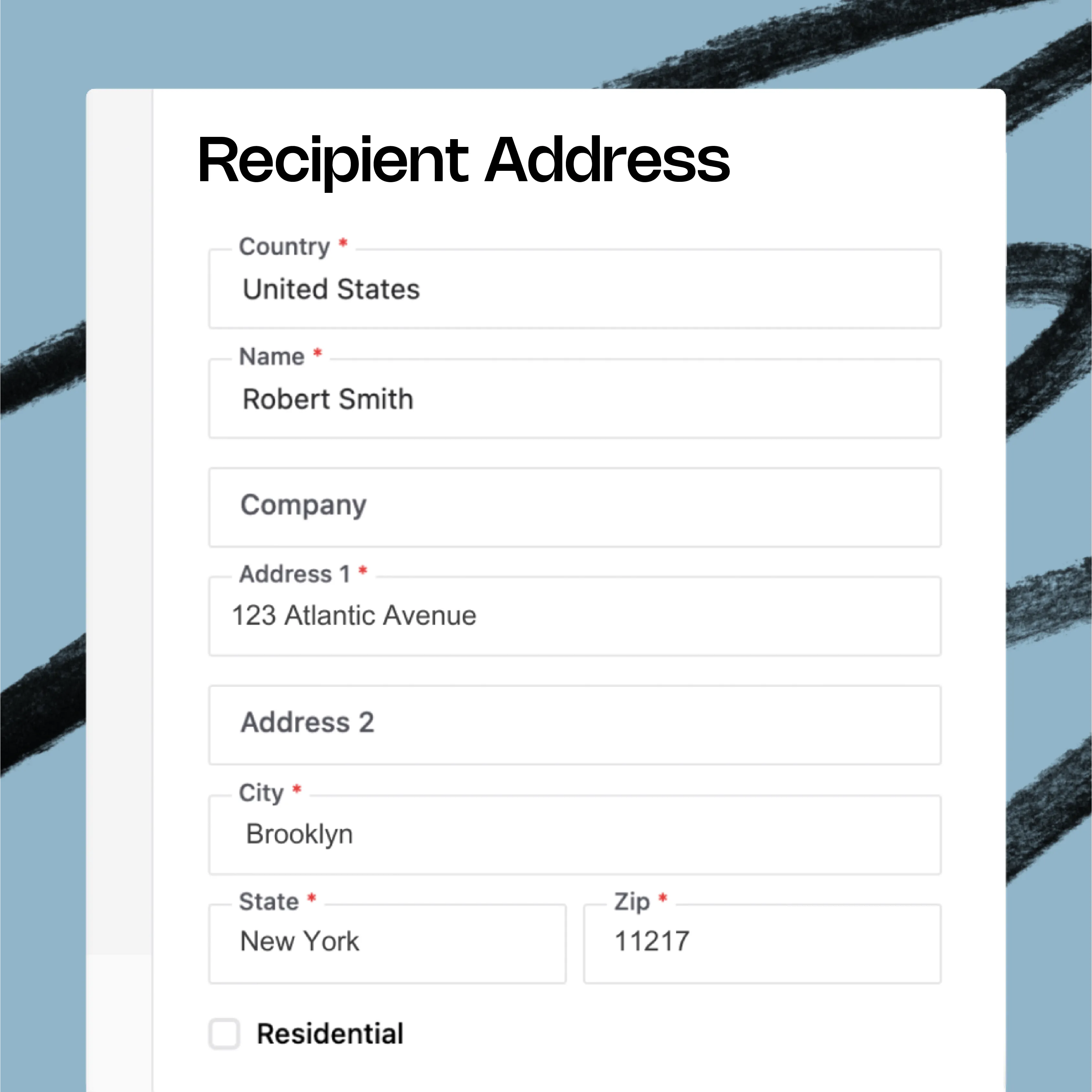 Vesyl recipient screenshot