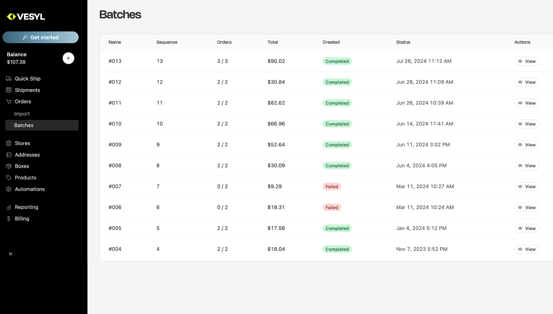 Vesyl screenshot efficiency